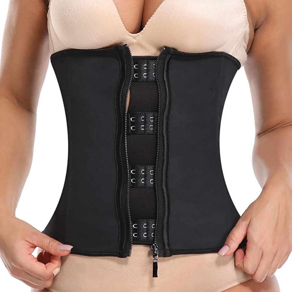 100% Latex Waist Trainer Hook Zipper Closures Tummy Control Instant